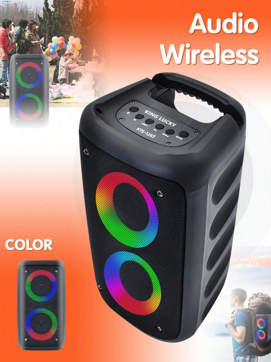 Kinglucky Kinglucky Speakers, Wireless TWS Portable Speaker with Lights,85Db Loud Subwoofer Stereo Sound, Long Playtime for Outdoor Party,Portable Speakers with Subwoofer for Outdoor, Camping, Travel