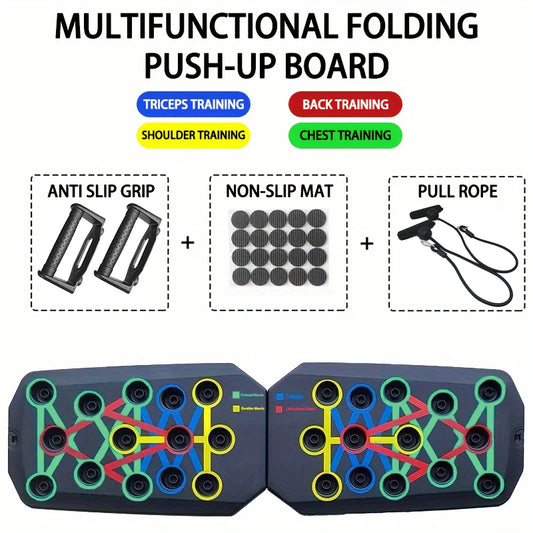 Portable Multifunctional Push-Up Board Set - Foldable Fitness Equipment for Comprehensive Chest, Abdomen, Arms, and Back Training